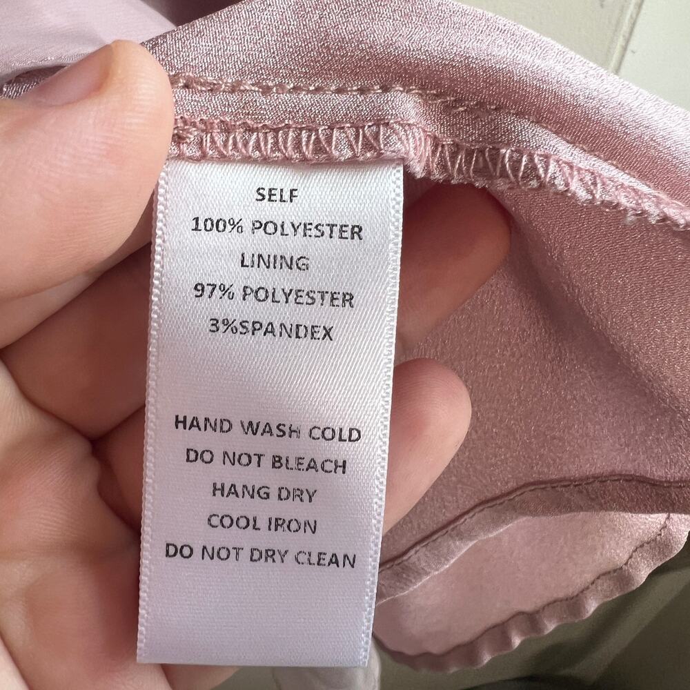 Things Between Dusty Rose Size Medium Mini Peasant Dress Puff Sleeves - Picture 8 of 9